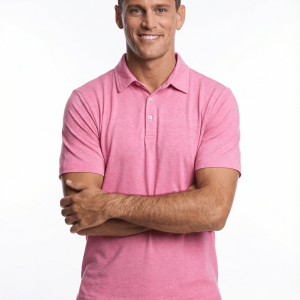 Men's 3 Button Pique Polo - Paradise Pink