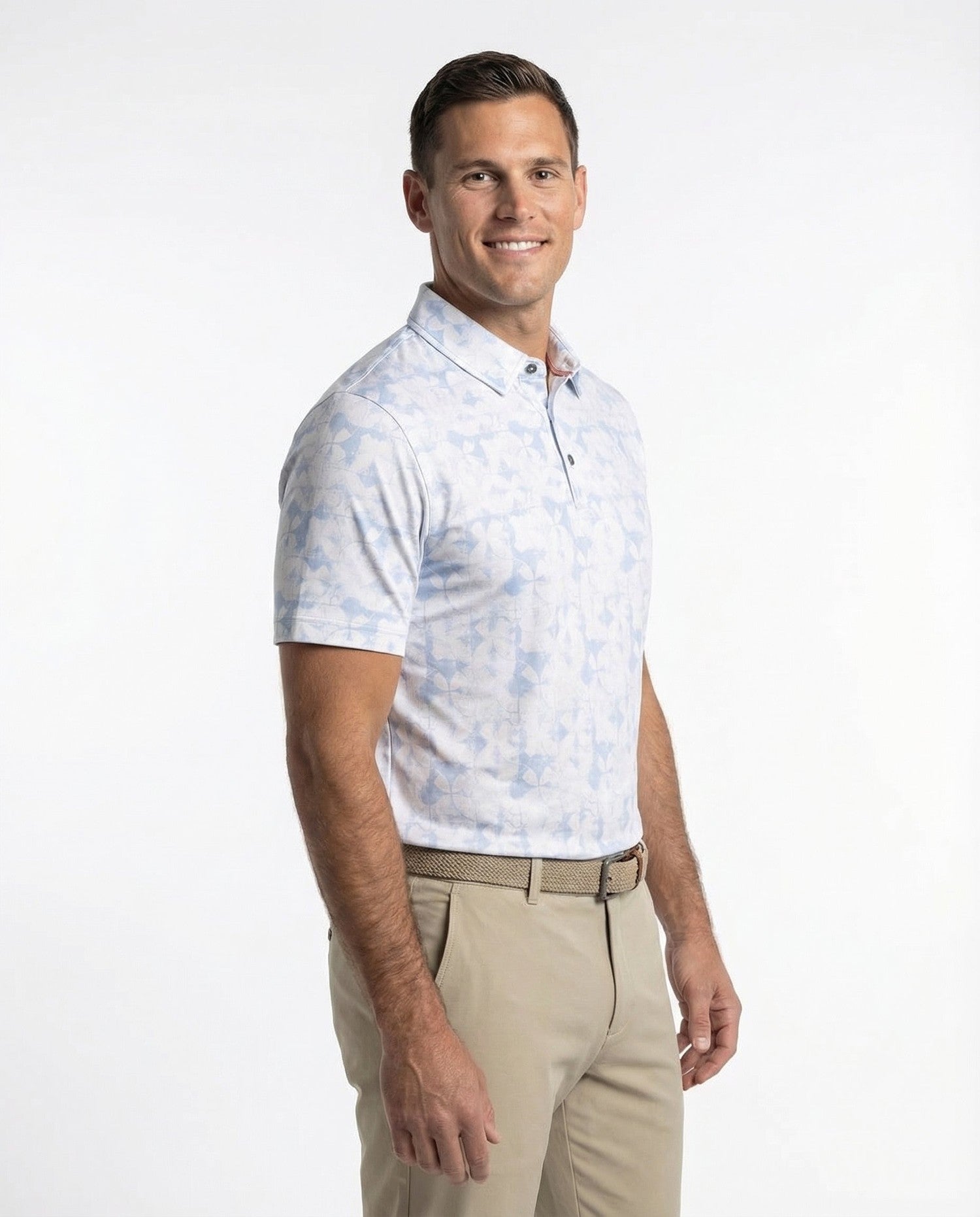 Men's 3 Button Abstract Pique Polo - Image 2