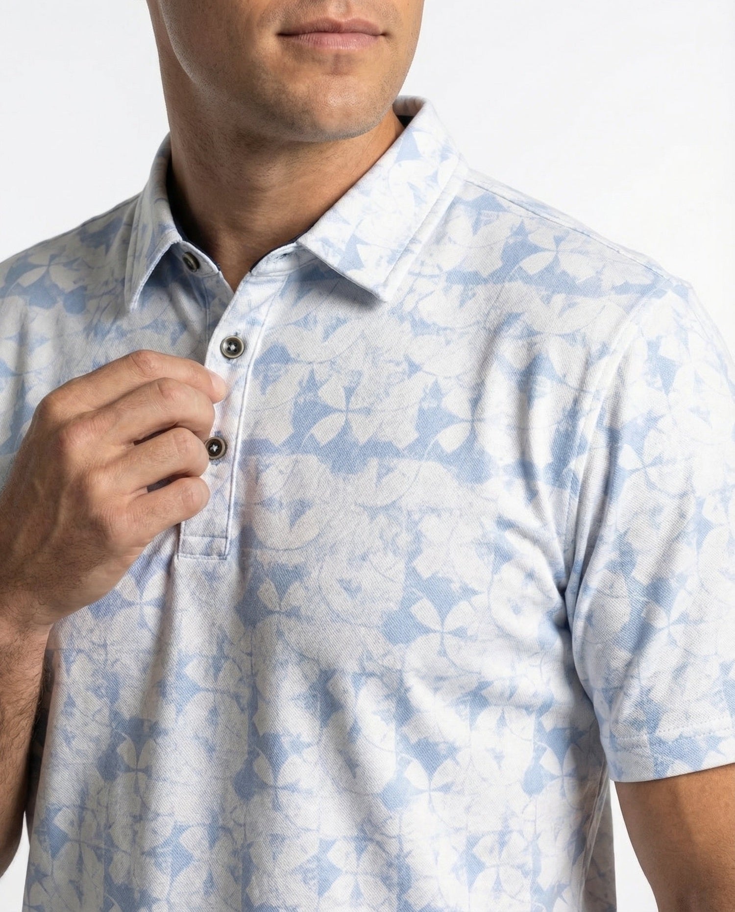 Men's 3 Button Abstract Pique Polo - Image 5