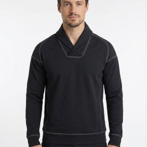 Men's Wicking Performance? Shawl Collar Pullover - Black