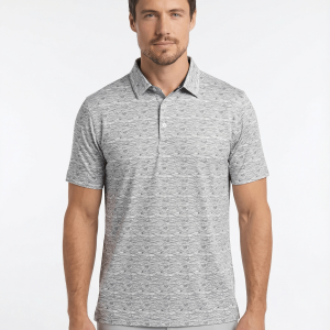 Men's 3 Button Gray Wave Polo with SwingFree? Performance