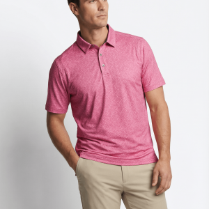 Men's 3 Button Red Floral Polo with SwingFree? Performance