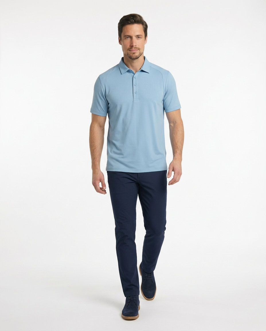 Men's SwingFree? Performance Polo - Sky Blue - Image 4