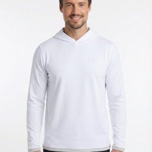 Men's Peruvian Cotton Reversible Hoodie - White / Grey